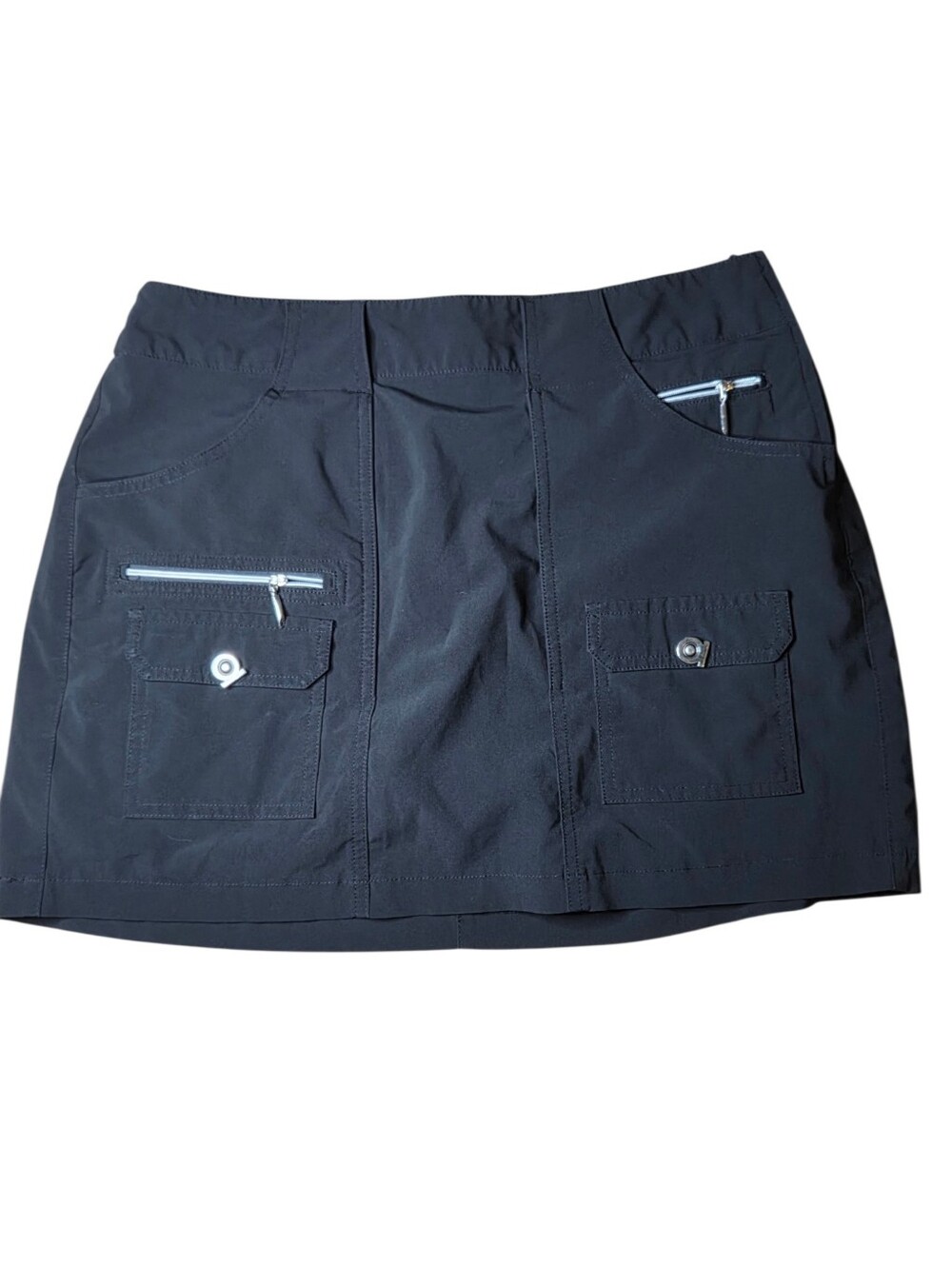 Jamie Sadock Skort Skirt Shorts Sz 10 Black Zippered Pockets Golf Active Utility